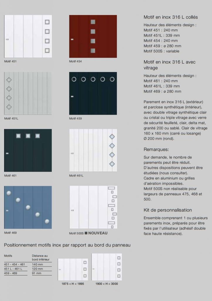 Motifs de finition portails Hormann